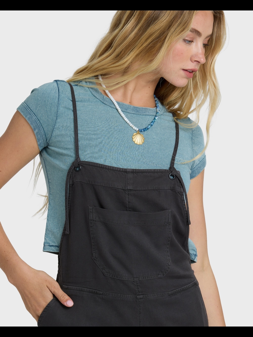 Billabong Black Denim Women Overalls